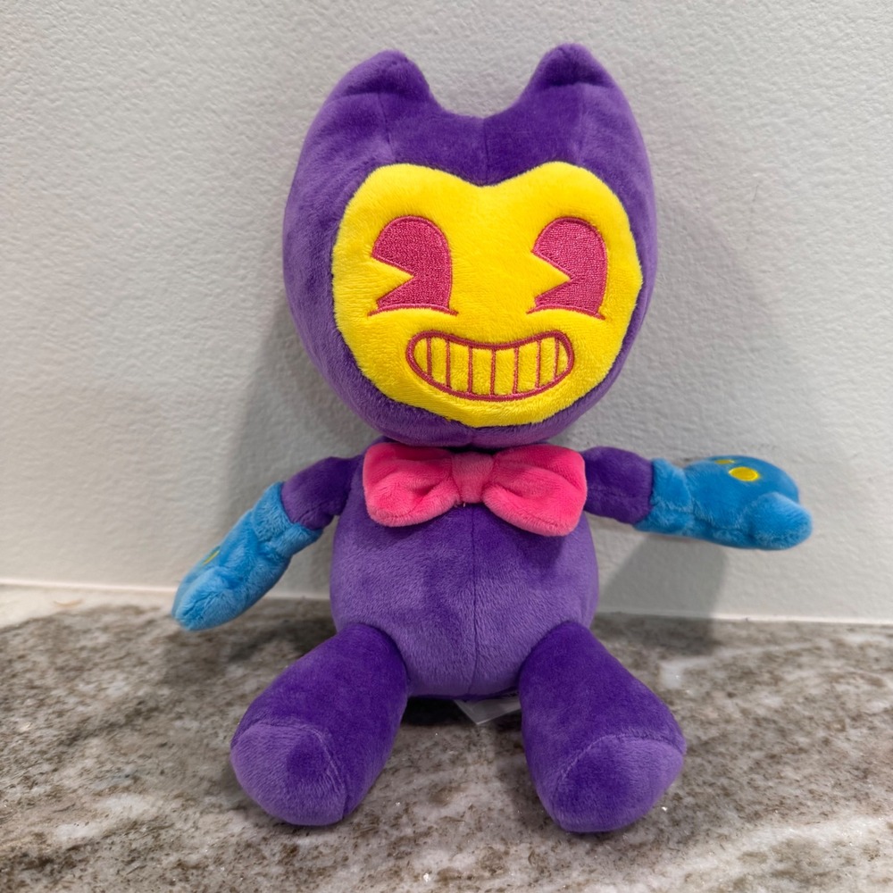 Bendy and the Ink Machine Blacklight Bendy Plush Purple Yellow 8" Stuffed Toy